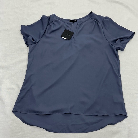 Pleione Women’s Size Large Gray Notch Neck Blouse NEW - Picture 5 of 9